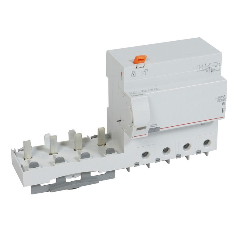 Legrand 410637 - Bloc diff adaptable à vis DX³ - disj. 1,5 module/pôle 4P 400V~ 125A typeF 30mA