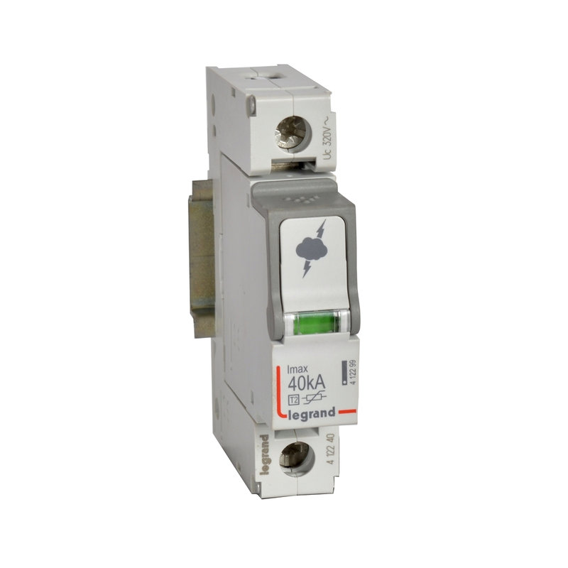 Legrand 412240 - Parafoudre basse tension typeT2 Imax 40kA/pôle - 1P 320V~ - 1 module