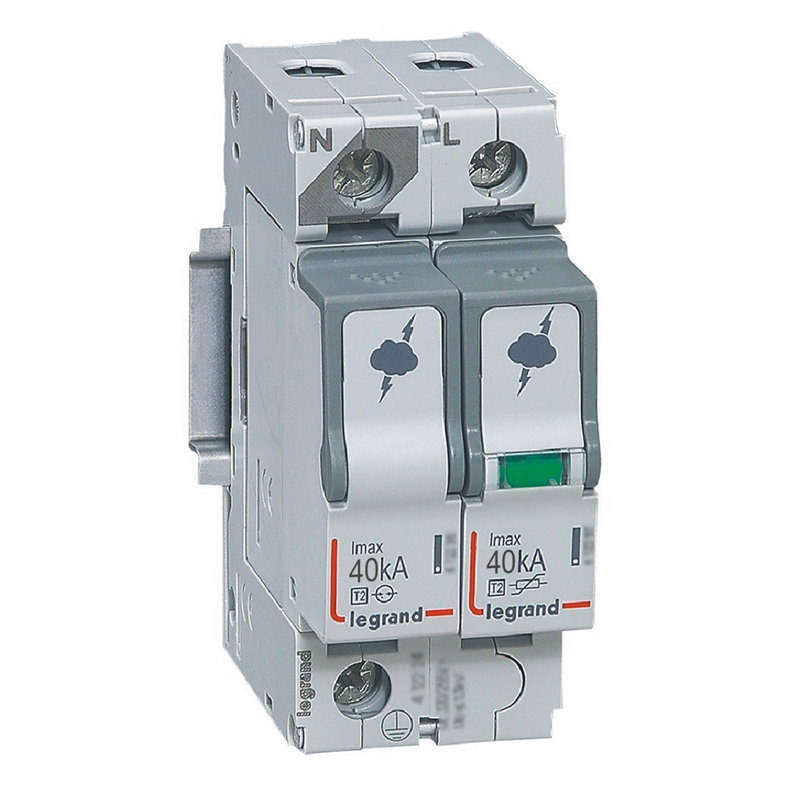 Legrand 412244 - Parafoudre basse tension typeT2 Imax 40kA/pôle - 1P+N 320V~ - 2 modules