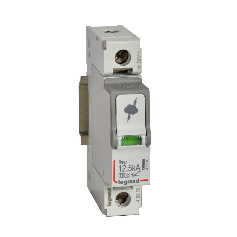 Legrand 412270 - Parafoudre - protection tableau principal - T1+T2 - Iimp 12,5 kA/pôle - 1P