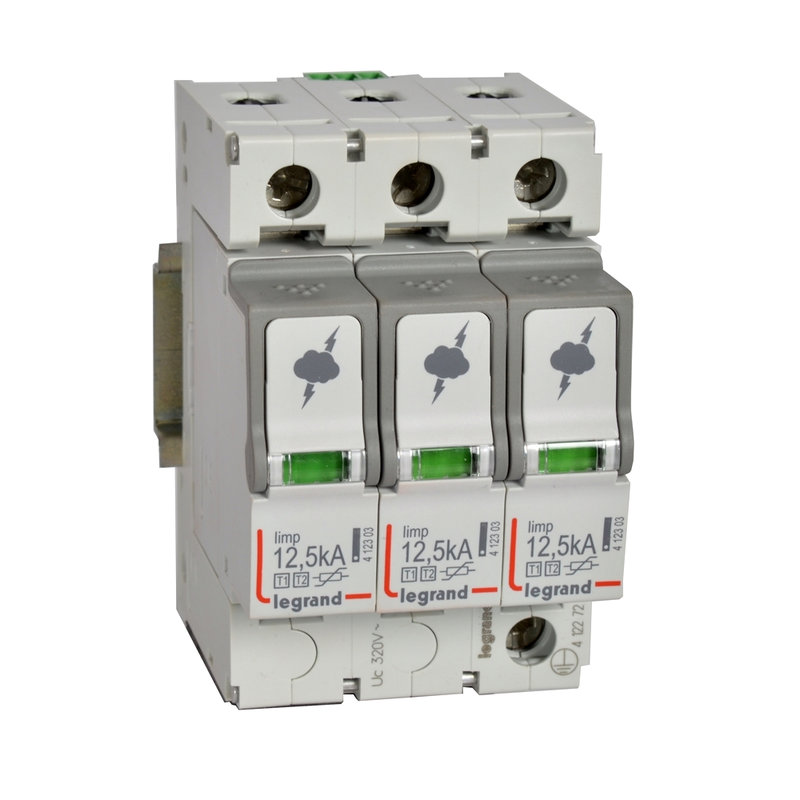 Legrand 412272 - Parafoudre - protection tableau principal - T1+T2 - Iimp 12,5 kA/pôle - 3P