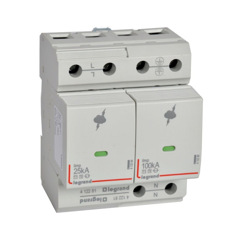 Legrand 412281 - Parafoudre T1 - Iimp 25 kA/pôle - 1P+N - 4 modules