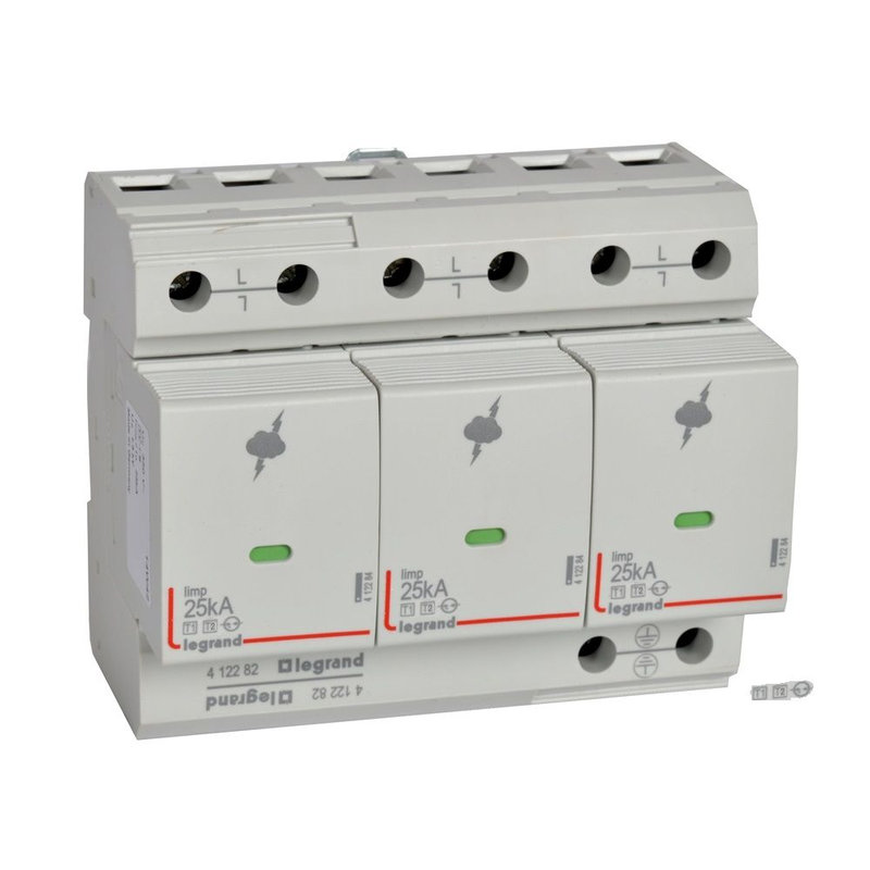 Legrand 412282 - Parafoudre T1 - Iimp 25 kA/pôle - 3P - 6 modules