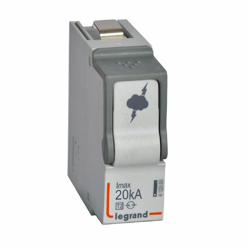 Legrand 412298 - Cassette de remplacement N-PE pour parafoudre basse tension typeT2 Imax 20kA