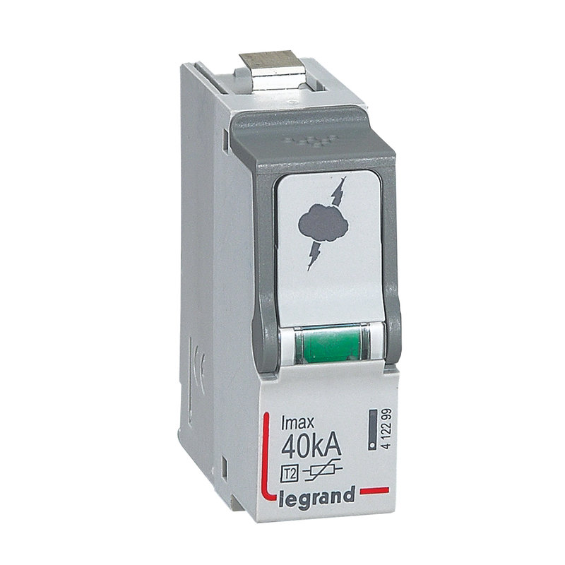 Legrand 412299 - Cassette de remplacement pour parafoudre basse tension typeT2 Imax 40kA