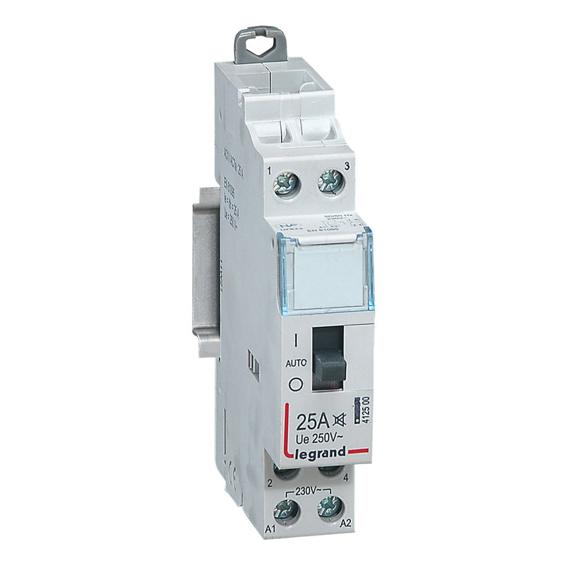 Legrand 412500 - Contacteur domestique CX³ silencieux bobine 230V~ -2P 250V~ 25A - O+F -1 module