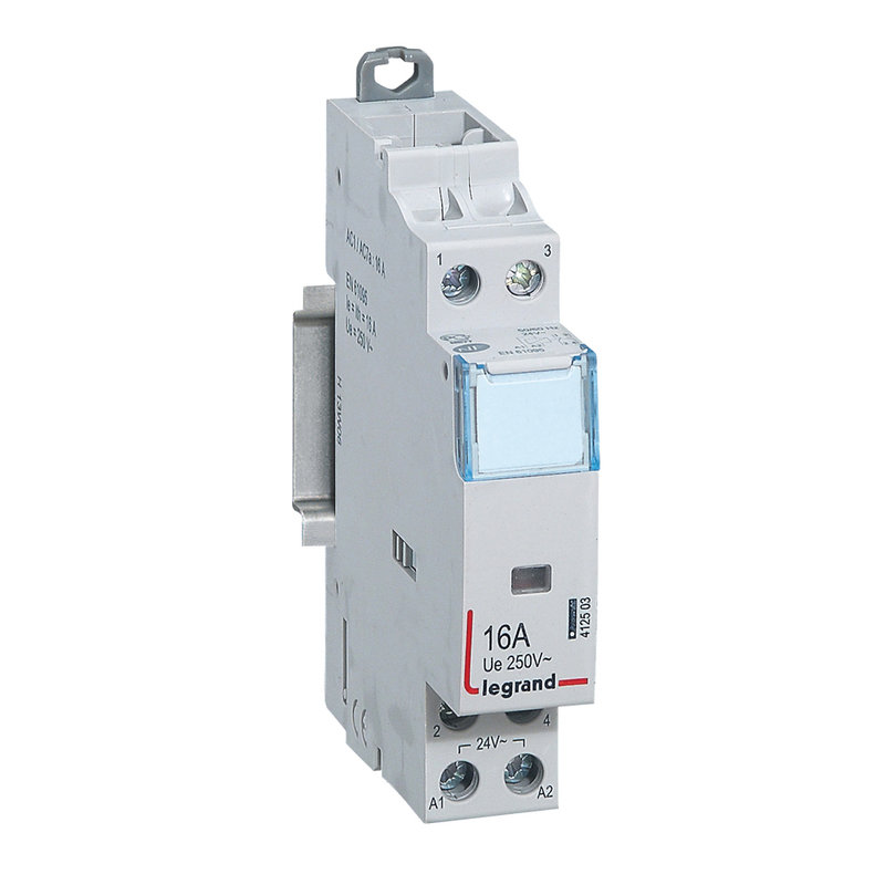 Legrand 412503 - Contacteur de puissance CX³ bobine 24V~ -sans commande manuelle-2P/250V~-16A-O+F
