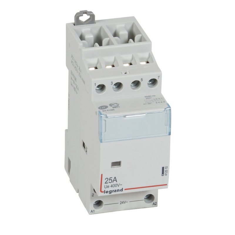 Legrand 412510 - Contacteur de puissance CX³ bobine 24 V~ sans commande manuelle -4P/400V~- 25A