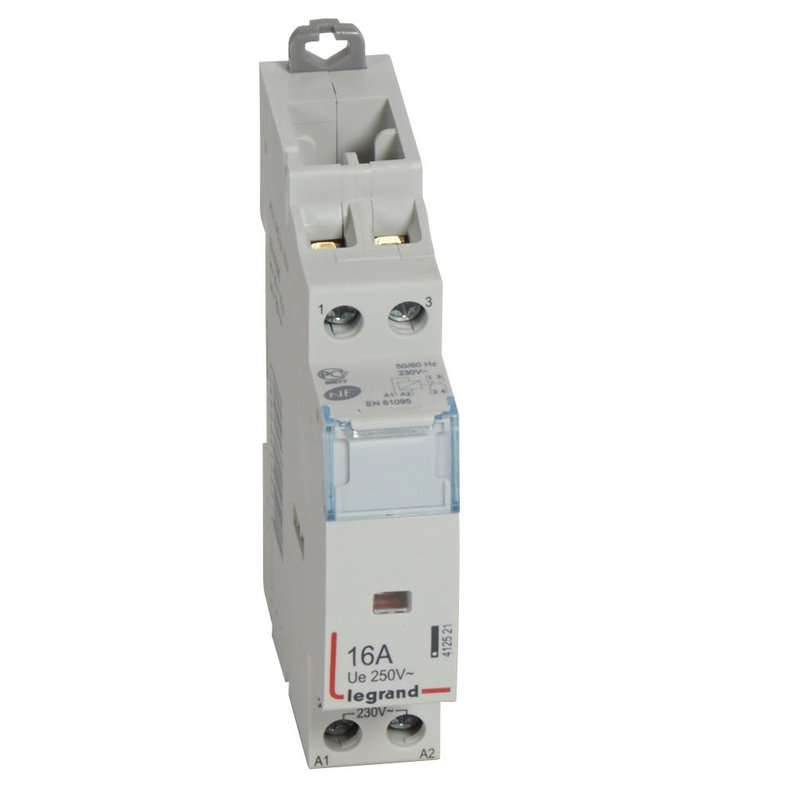 Legrand 412521 - Contacteur de puissance bobine 230V~ - 2P - 250V~~ - 16A - O + F - 1 module