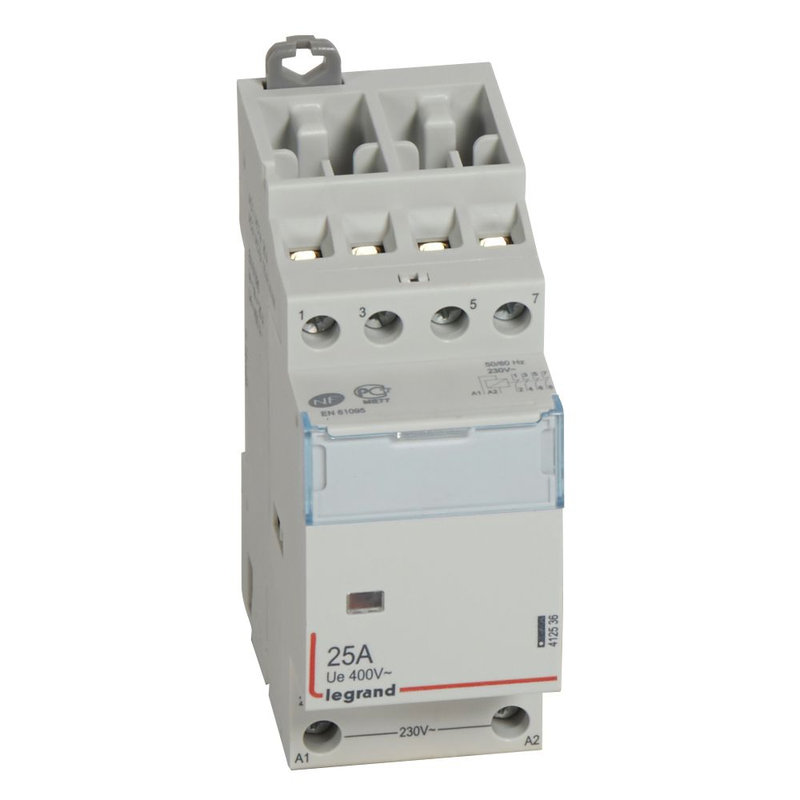 Legrand 412536 - Contacteur de puissance bobine 230V~ - 4P - 400V~~ - 25 A - 4 O - 2 modules