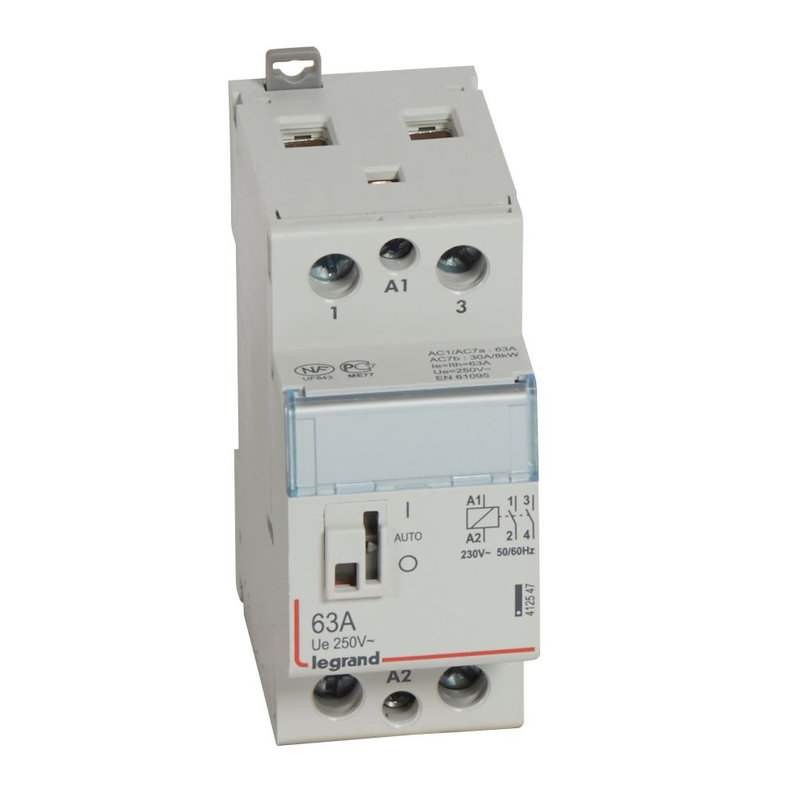 Legrand 412547 - Contacteur de puissance CX³ bobine 230V~ - 2P 250V~ - 63A - 2F - 2 modules