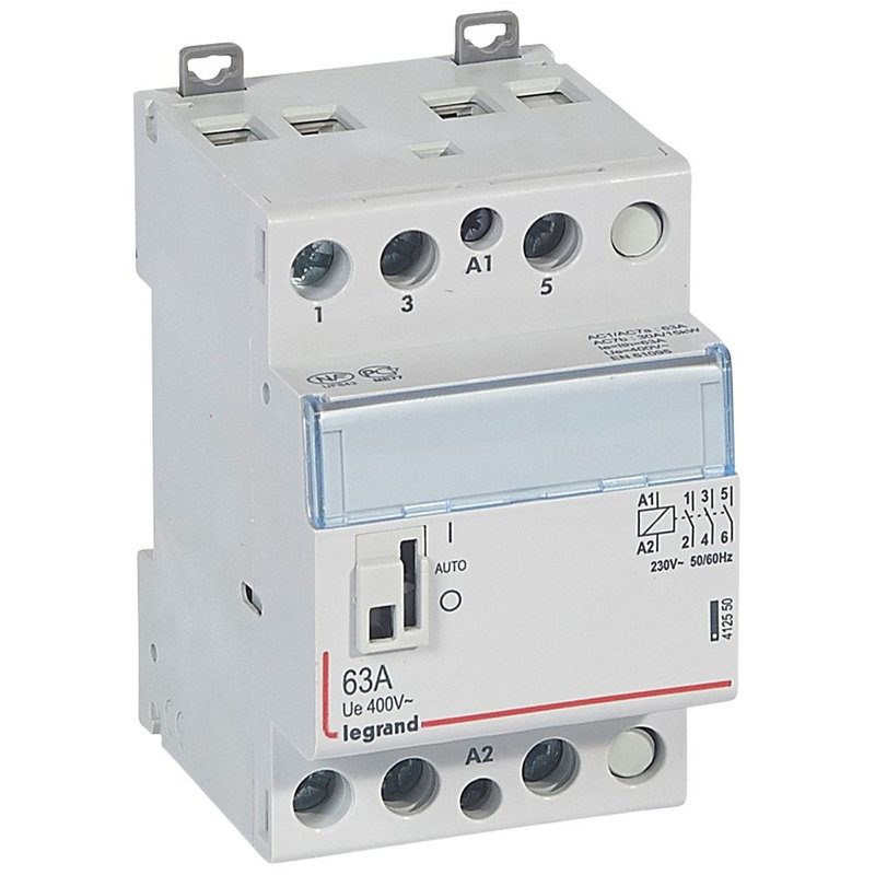 Legrand 412550 - Contacteur de puissance CX³ bobine 230V~ - 3P 400V~ - 63A - 3F - 3 modules