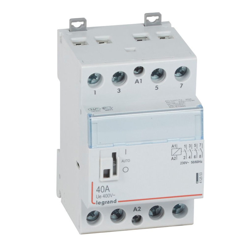 Legrand 412553 - Contacteur de puissance CX³ bobine 230V~ - 4P 250V~ - 40A - 4F - 3 modules