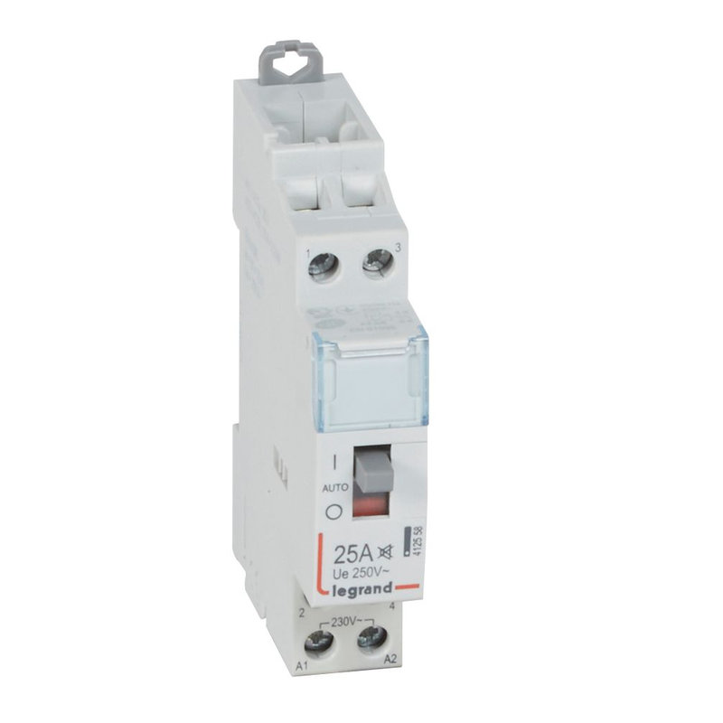 Legrand 412558 - Contacteur de puissance CX³ silencieux bobine 230V~ 2P 250V~ 25A 2F - 1 module