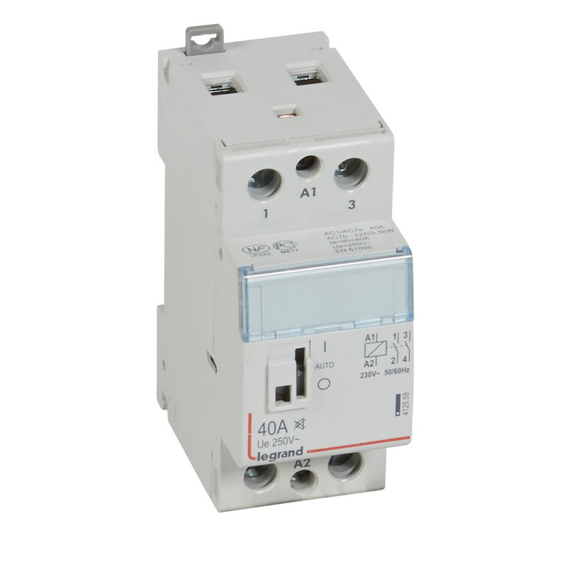 Legrand 412559 - Contacteur puissance CX³ silencieux bobine 230V~ -2P 250V~ 40A - 2F -2 modules