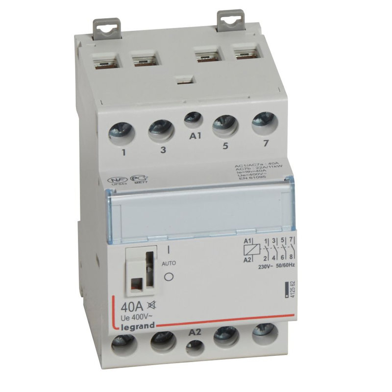 Legrand 412562 - Contacteur puissance CX³ silencieux bobine 230V~ -4P 400V~ 40A - 4F -3 modules
