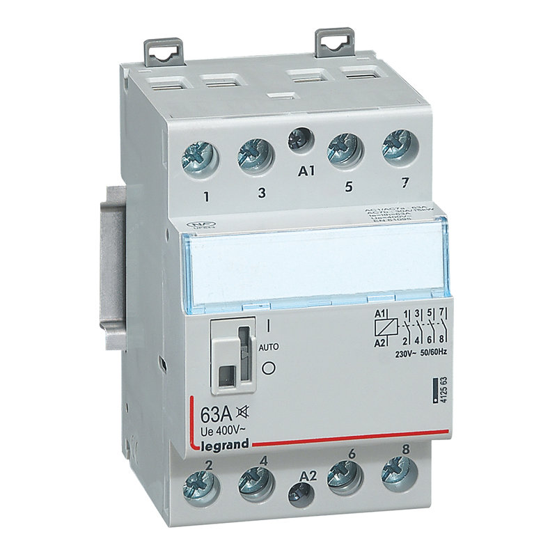 Legrand 412563 - Contacteur puissance CX³ silencieux bobine 230V~ -4P 400V~ 63A - 4F -3 modules