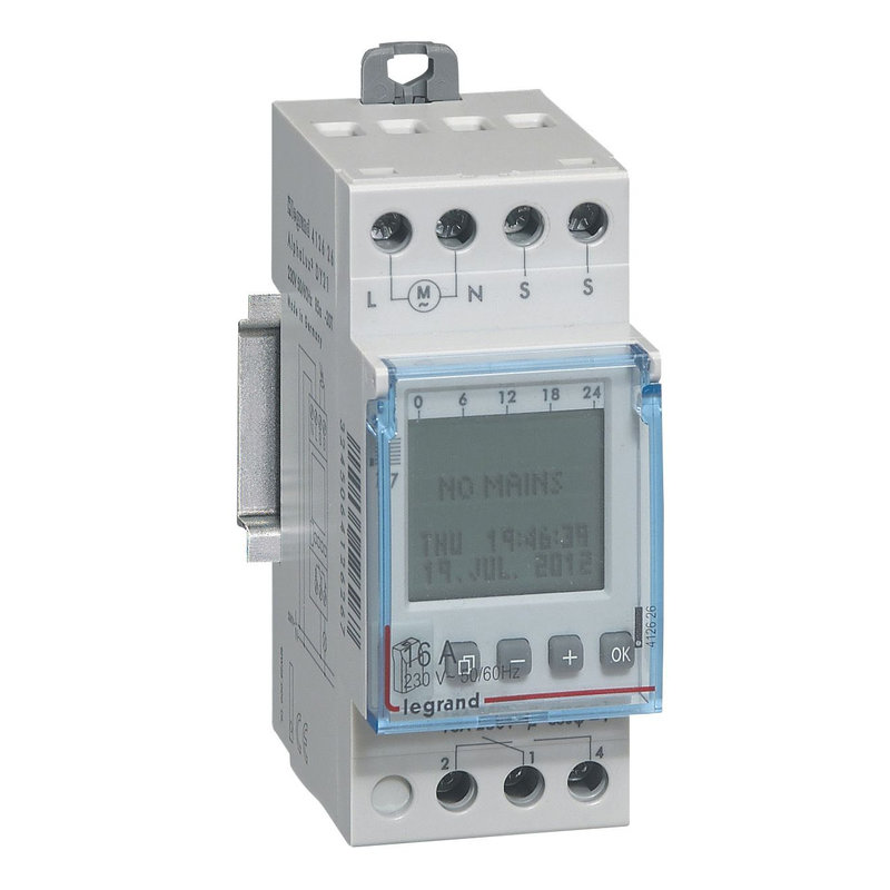 Legrand 412626 - Inter crépusculaire programmable IP65 sortie 16A cellule photoélectrique - 2 mod