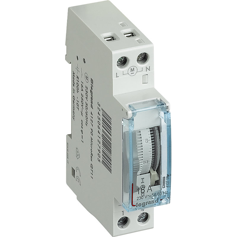 Legrand 412790 - Inter horaire analogique programmable manuel jour - vertical avec réserve marche