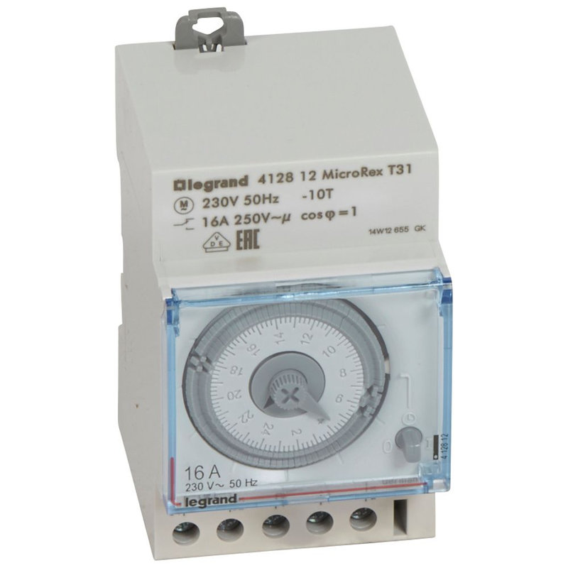 Legrand 412812 - Inter horaire analogique programmable manuel jour horizontal sans réserve marche