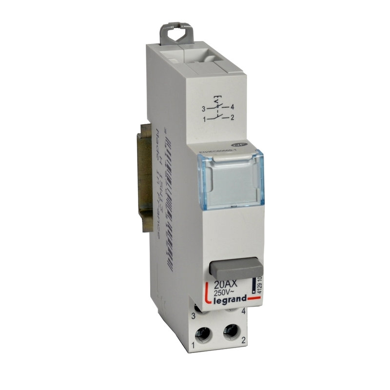 Legrand 412910 - Inter poussoir modulaire simple fonction contact 2NO - 1 module