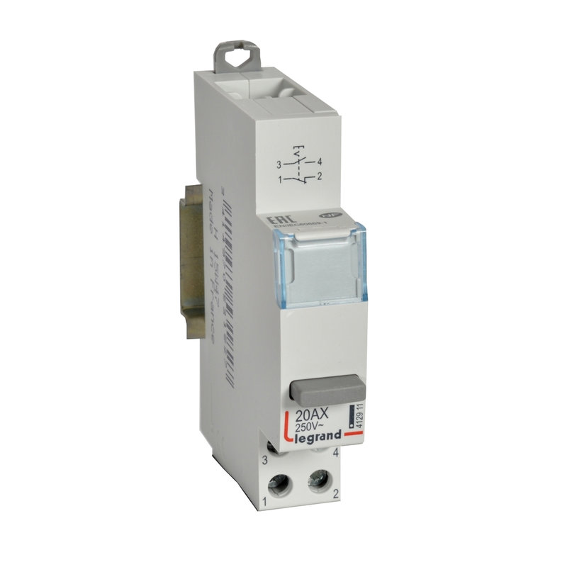 Legrand 412911 - Inter poussoir modulaire simple fonction contact 1NO+NF - 1 module