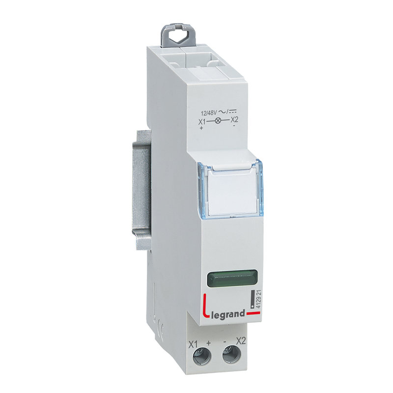 Legrand 412921 - Voyant à LED CX³ simple 12V~ à 48V~ ou 12V= à 48V= - vert - 1 module