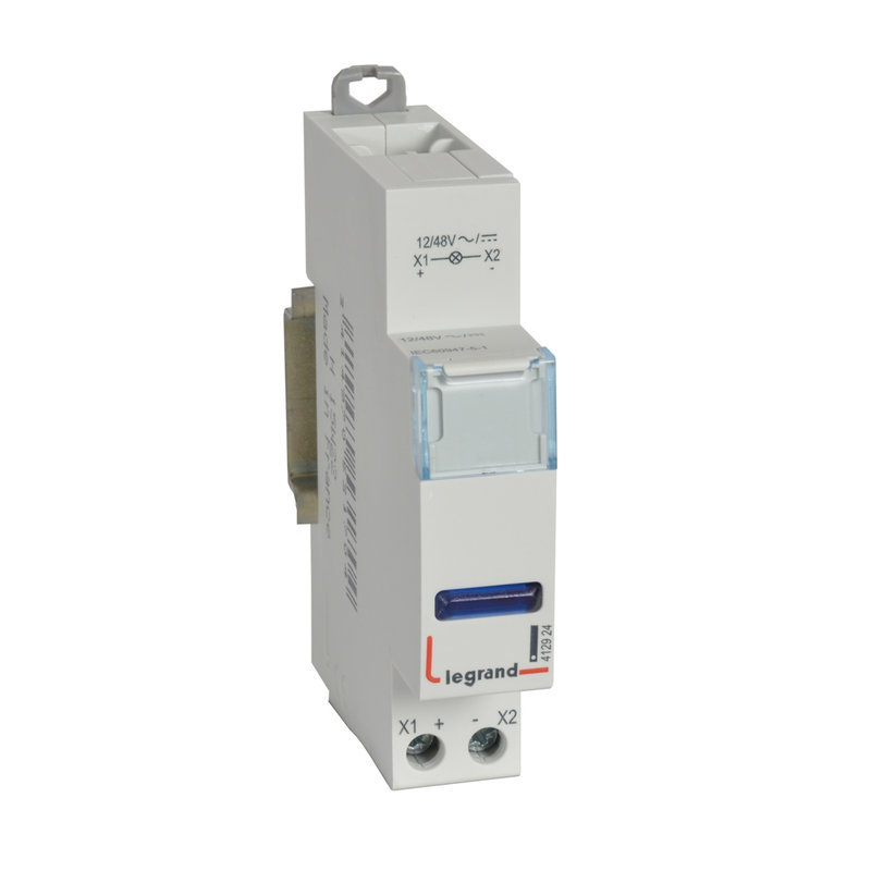 Legrand 412924 - Voyant à LED CX³ simple 12V~ à 48V~ ou 12V= à 48V= - bleu - 1 module