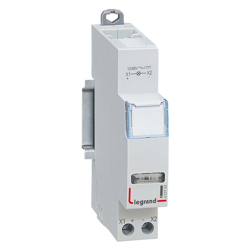 Legrand 412925 - Voyant à LED CX³ simple 12V~ à 48V~ ou 12V= à 48V= - blanc - 1 module