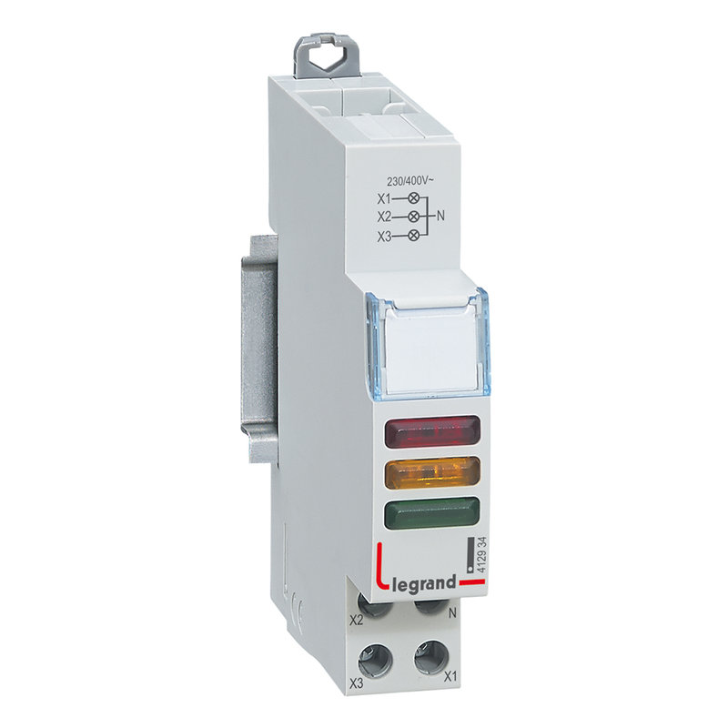 Legrand 412934 - Voyant à LED CX³ triple 230V~ à 400V~ - rouge et jaune et vert - 1 module