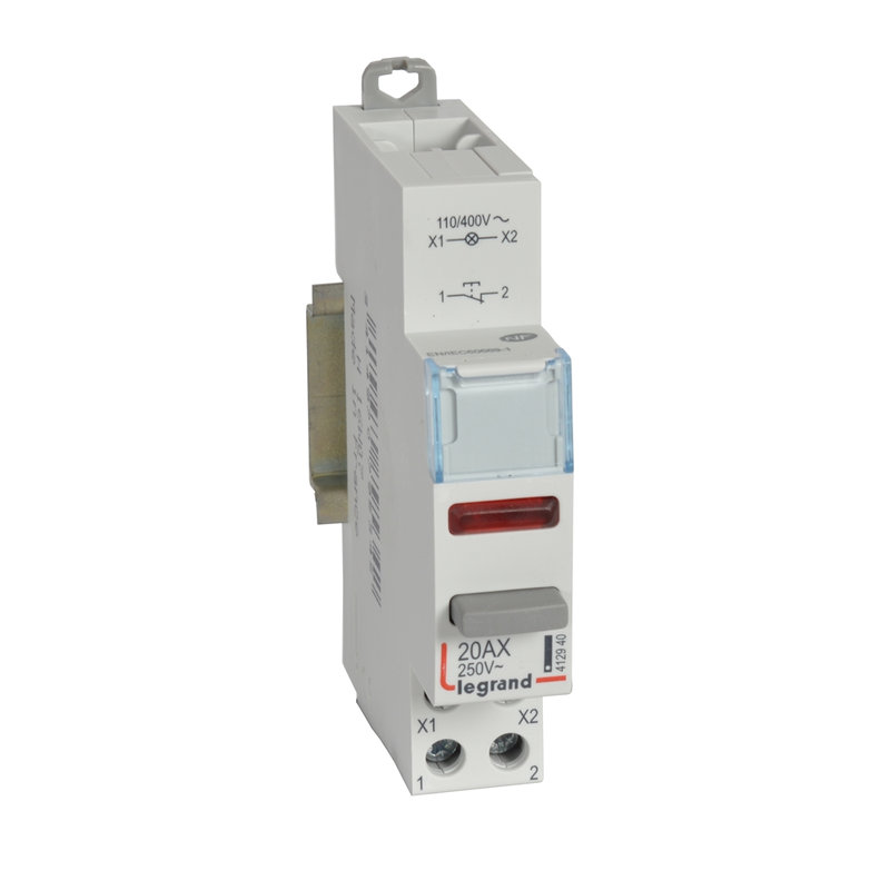Legrand 412940 - Poussoir modulaire double fonction contact 1NF + LED rouge 110V~ à 400V~