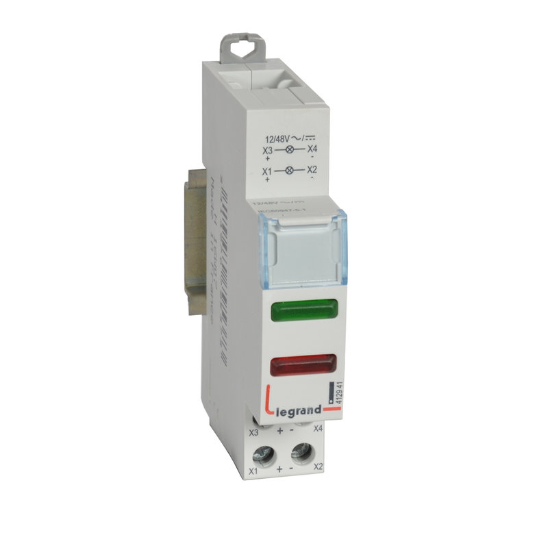 Legrand 412941 - Voyant à LED CX³ double 12V~ à 48V~ ou 12V= à 48V= - vert et rouge - 1 module
