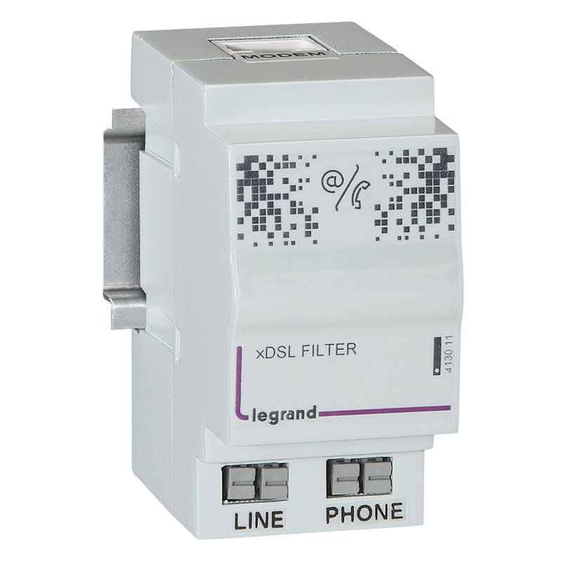 Legrand 413011 - Filtre maître pour téléphone et internet dans coffret Optimum - 2 modules DIN
