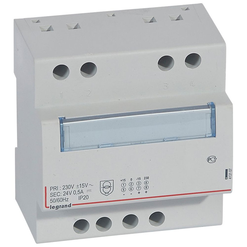 Legrand 413107 - Alimentation monophasée redressée filtrée entrée 230V~/sortie 24V= - 12 W - 0,5A