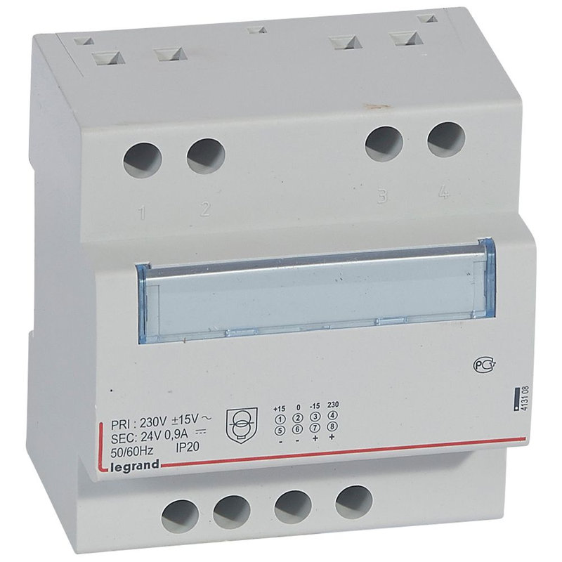 Legrand 413108 - Alimentation monophasée redressée filtrée - 24 V= - 21,5 W - 0,9 A