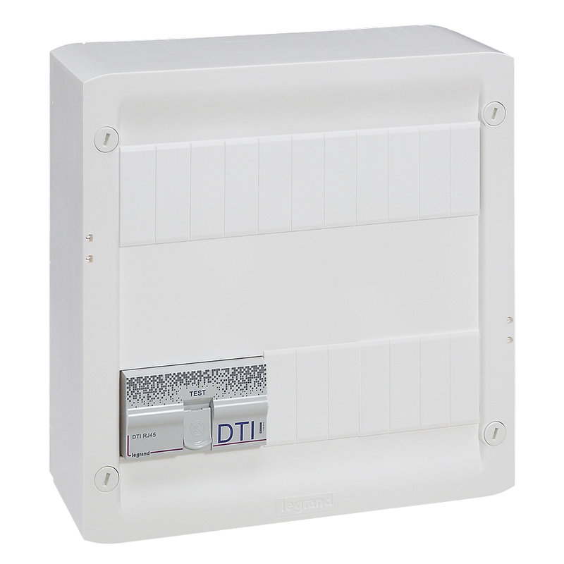 Legrand 413218 - Coffret Multimédia Basique avec brassage - équipé et précâblé 4 prises RJ45