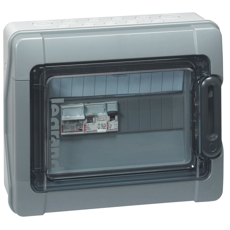 Legrand 414020 - Coffret Plexo³ photovoltaïque IP65 pré-équipée/pré-câblé AC 230V~ 1rangée/12 mod