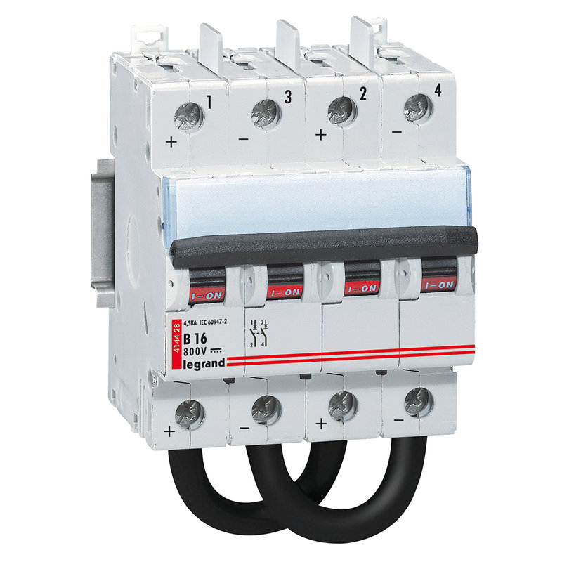 Legrand 414428 - Disjoncteur modulaire courant continu DX³ 800V= 16A - 4 modules