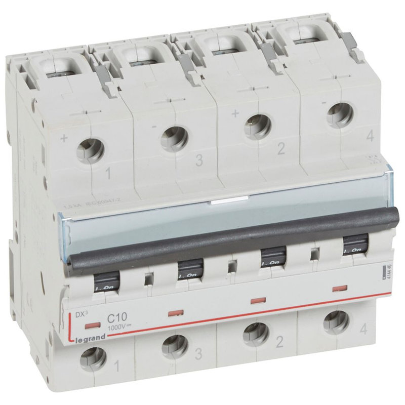 Legrand 414446 - Disjoncteur modulaire courant continu DX³ 1000V= 10A - 6 modules