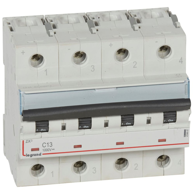 Legrand 414447 - Disjoncteur modulaire courant continu DX³ 1000V= 13A - 6 modules