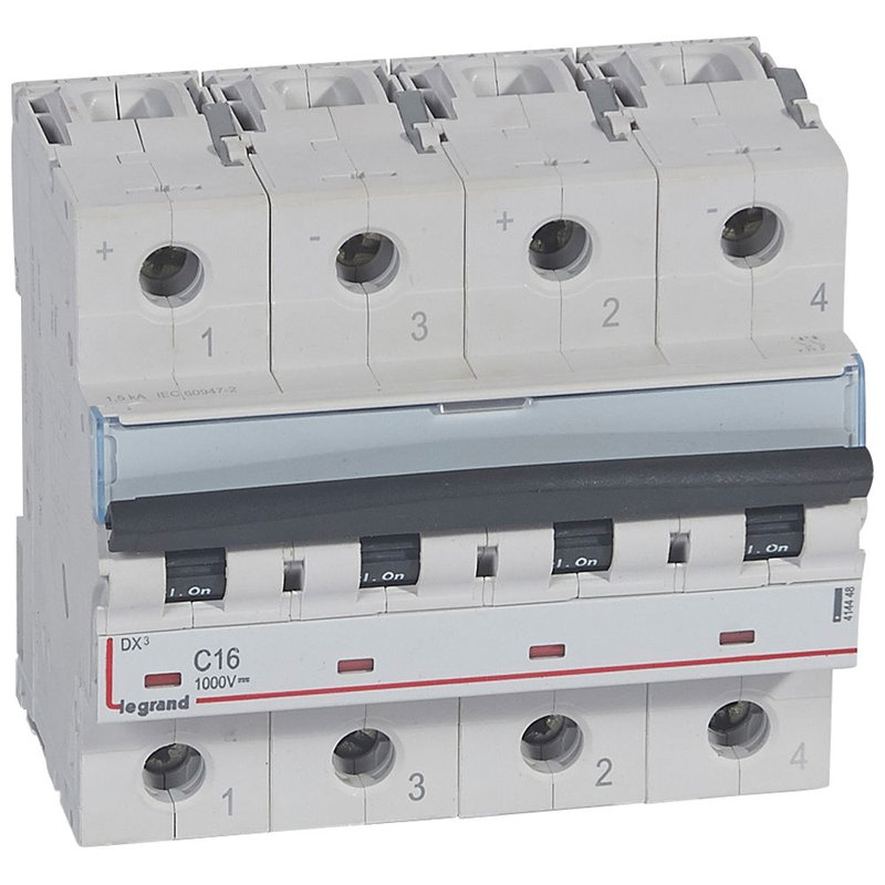 Legrand 414448 - Disjoncteur modulaire courant continu DX³ 1000V= 16A - 6 modules