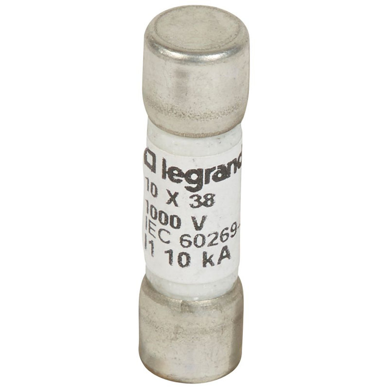 Legrand 414629 - Fusible cylindrique 1000V= 10x38mm gPV pour application photovoltaïque - 15A