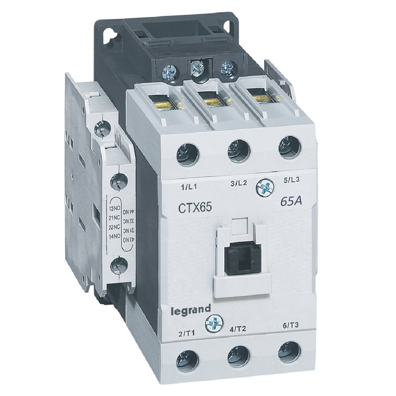 Legrand 416173 - Contacteur de puissance CTX³ 65 - 3P - 65A - bornes à cage - 2NO+2NF - 48V=