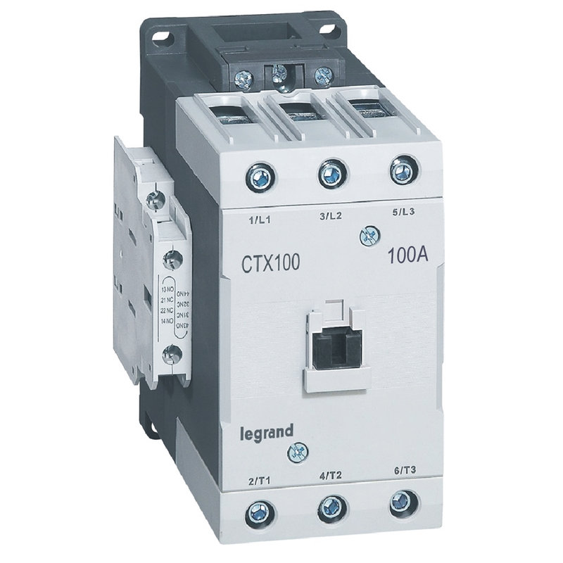 Legrand 416239 - Contacteur de puissance CTX³ 100 - 3P - 100A - bornes à cage - 2NO+2NF - 415V~