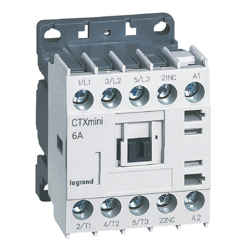 Legrand 417019 - Mini-contacteur de puissance CTX³ 3P 6A+contact auxiliaire-1NF - 415V~