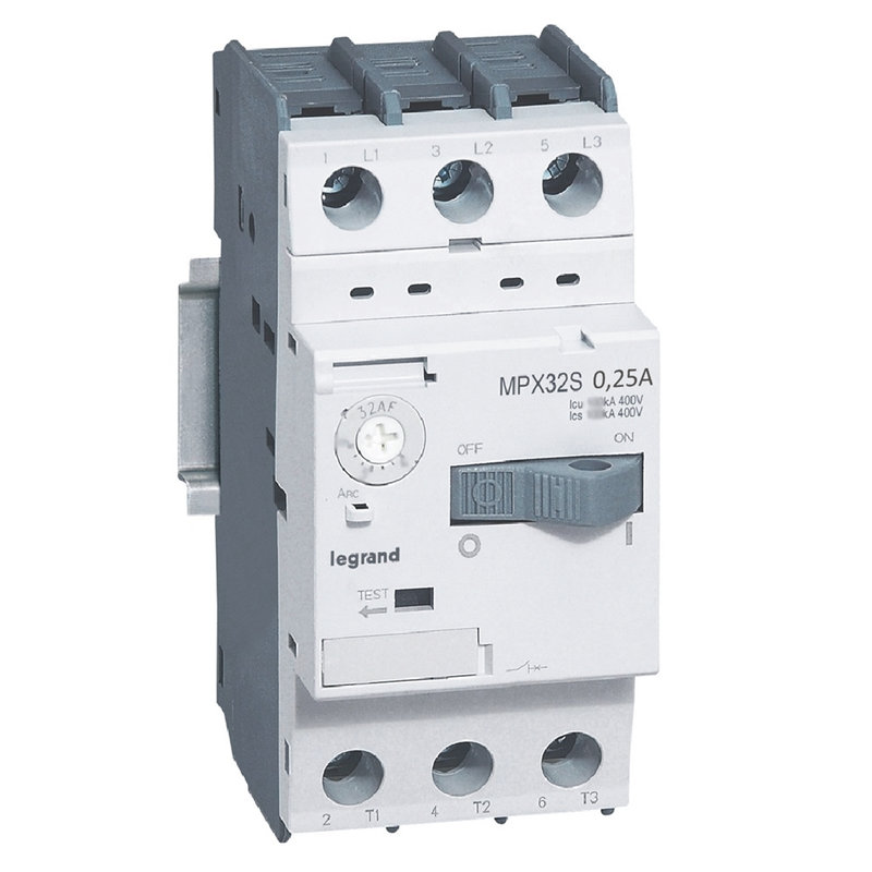 Legrand 417301 - Disjoncteur moteur magnétothermique MPX³32S - 0,16A à 0,25A - Icu 100kA en 415V