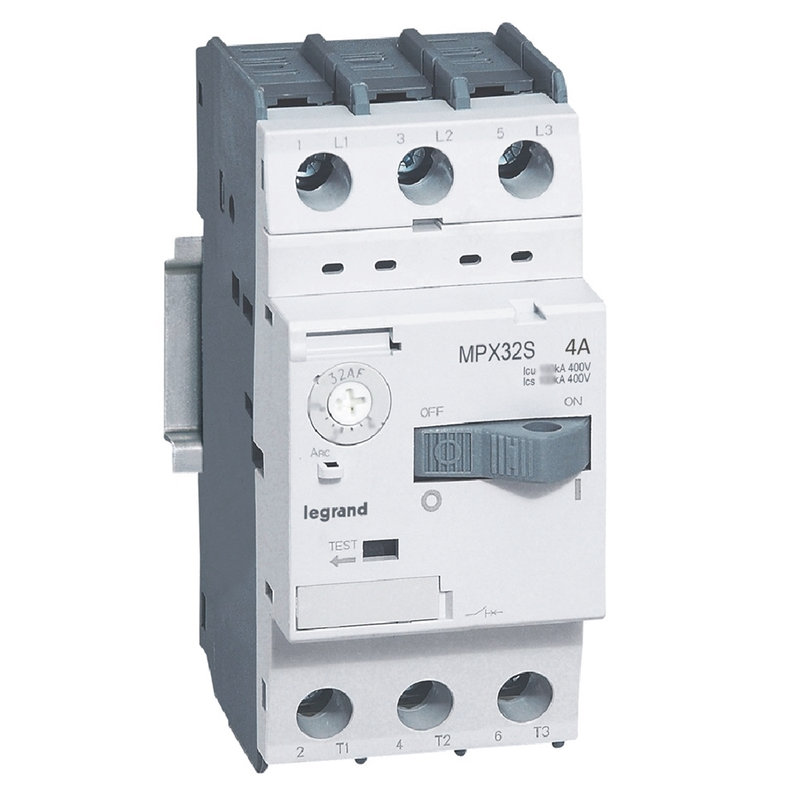 Legrand 417307 - Disjoncteur moteur magnétothermique MPX³32S - réglage 2,5A à 4A - Icu 100kA 415V