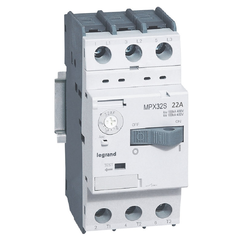 Legrand 417313 - Disjoncteur moteur magnétothermique MPX³32S - réglage 14A à 22A - Icu 15kA 415V