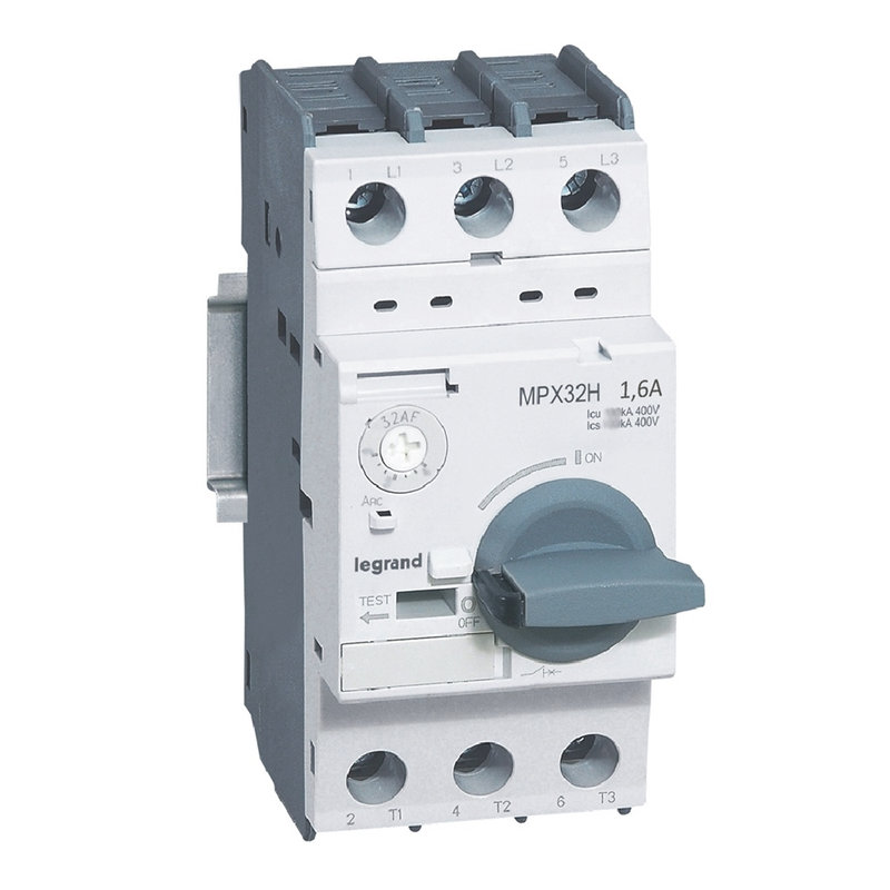 Legrand 417325 - Disjoncteur moteur magnétothermique MPX³32H - 1A à 1,6A - Icu 100kA en 415V