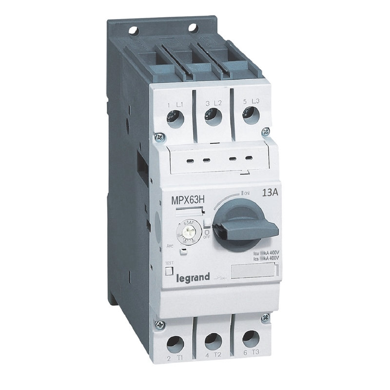 Legrand 417361 - Disjoncteur moteur magnétothermique MPX³63H - 9A à 13A - Icu 100kA en 415V